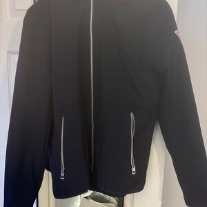 Guess Men's Dark Blue Softshell Hooded Windbreaker 112ap689 Size Medium